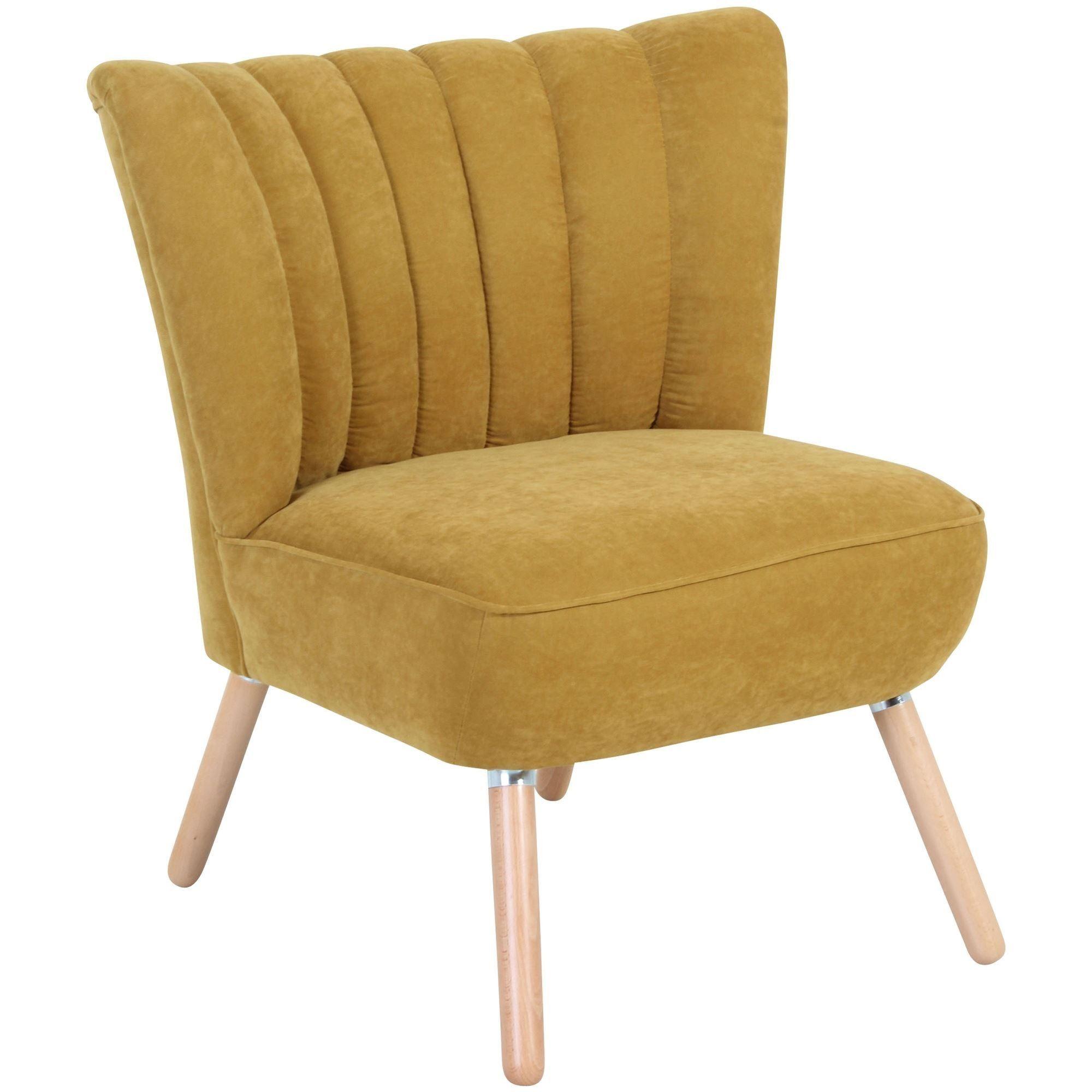 SESSEL Kadisha Bezug Velourstoff Buche natur / mais - Gelb/Buchefarben, Kunststoff (70/80/66cm) - 58aufmkessel