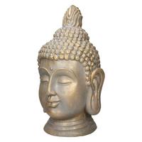BUDDHA KOPF STATUE 53 cm Bronzeoptik aus Polyresin - Bronzefarben, Kunststoff (29/53/31cm) - ECD-Germany