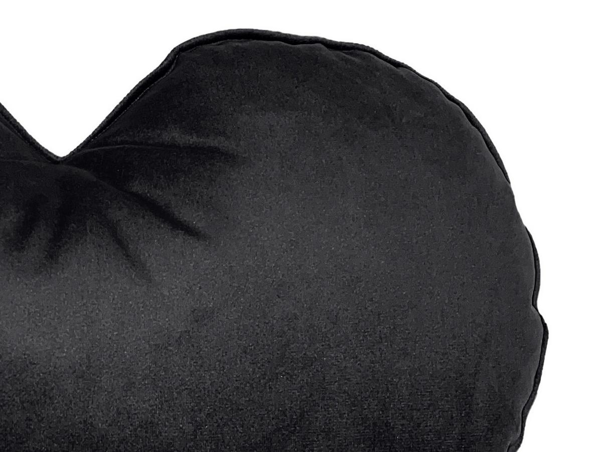 HERZKISSEN Samt&Sonders schwarz 35x32 cm - Schwarz, Textil (34/32cm) - beties Heimtextil