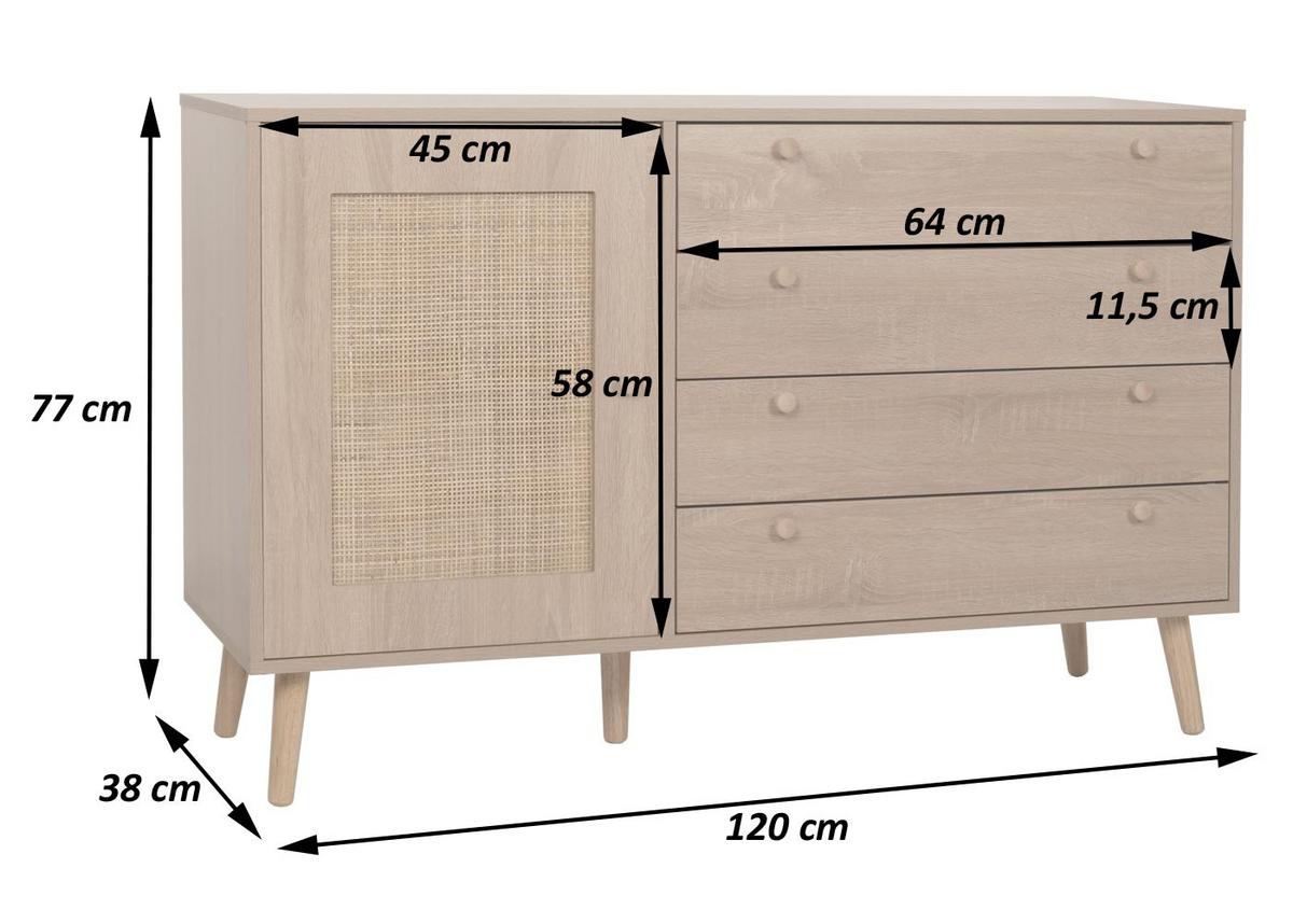 SIDEBOARD Braun - Braun, Holz (120/77/38cm) - MCW
