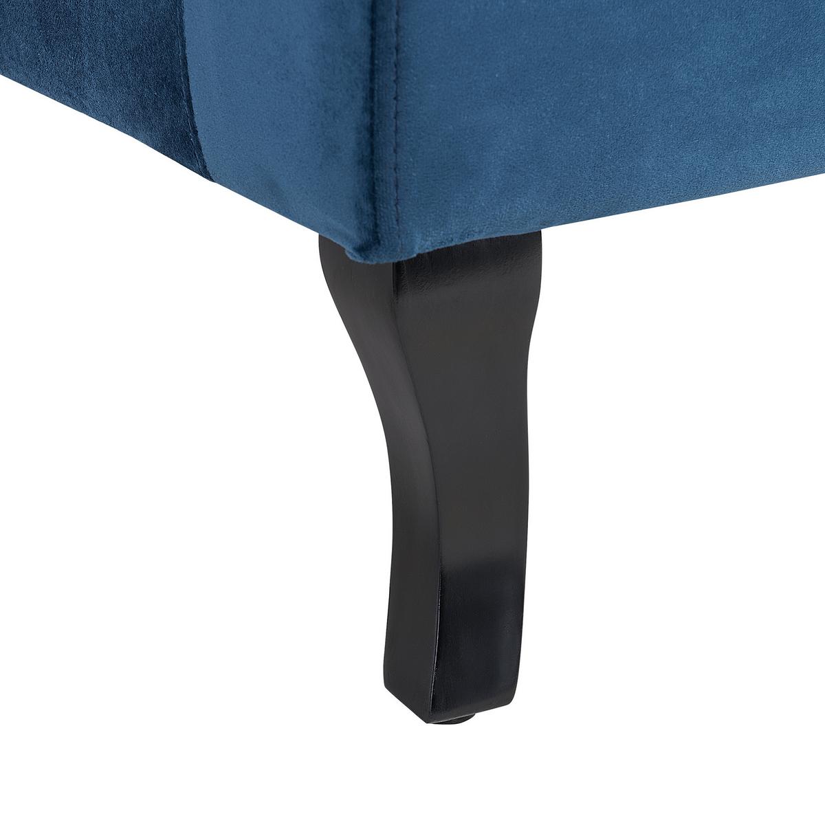 SESSEL Samtstoff dunkelblau Alta - Blau/Schwarz, Textil (72/102/85cm) - Beliani