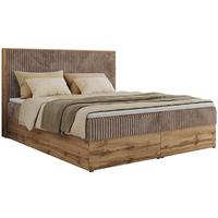 BOXBETT WOOD CLASSIC 160/200 - Braun Cord - H4 - Braun, Textil (160/200cm) - MKS