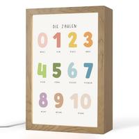 NACHTTISCHLAMPE Pädagogisch - Zählen lernen - Weiß - Farben - 1-10 20x30 cm - Weiß, Holzwerkstoff (8/20/30cm) - OnlyWow