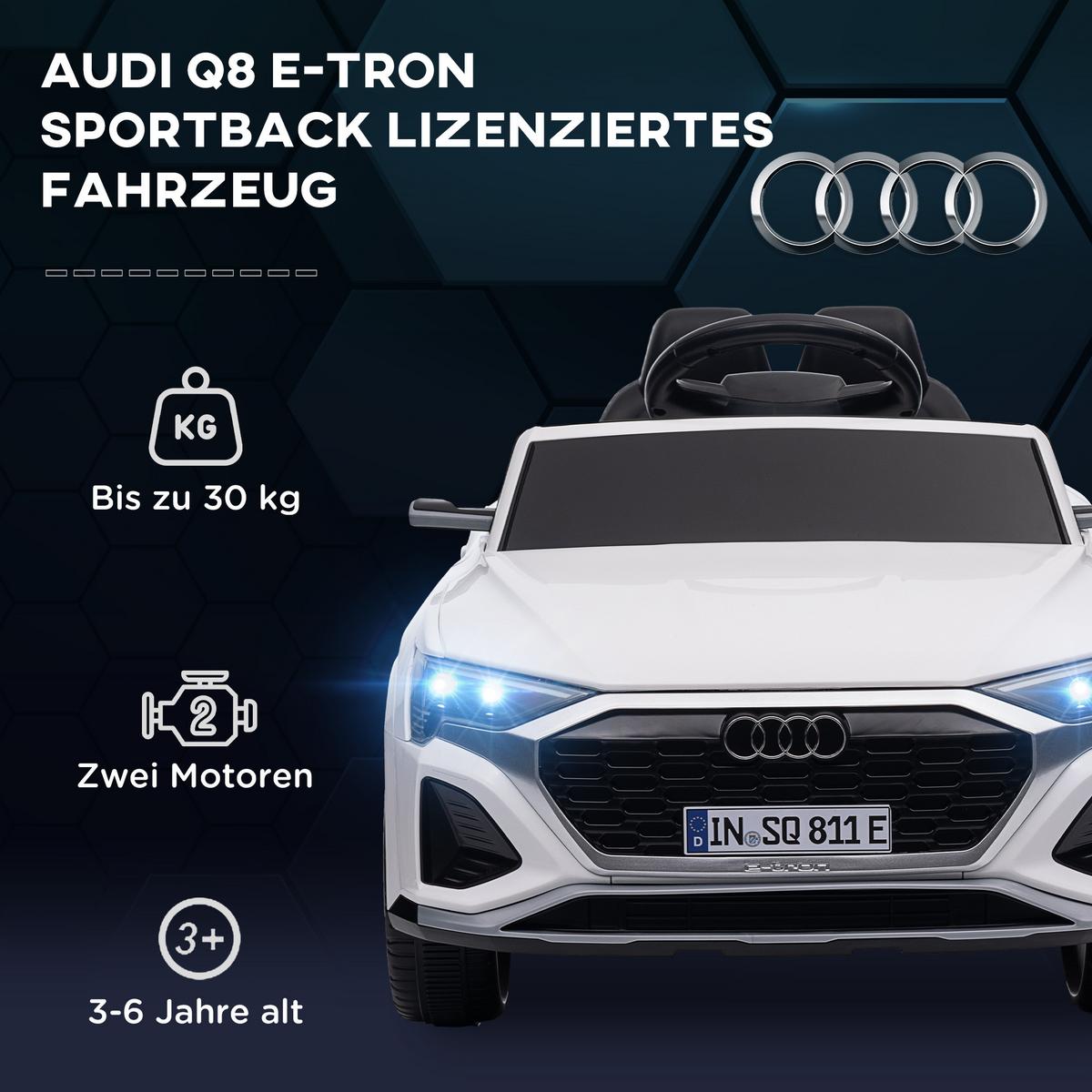 KINDER Elektroauto 12V Kinderauto mit 2,4G Fernbedienung, MP3 Musik & Hupe - Weiß, Kunststoff (98/49.5/43cm) - AIYAPLAY
