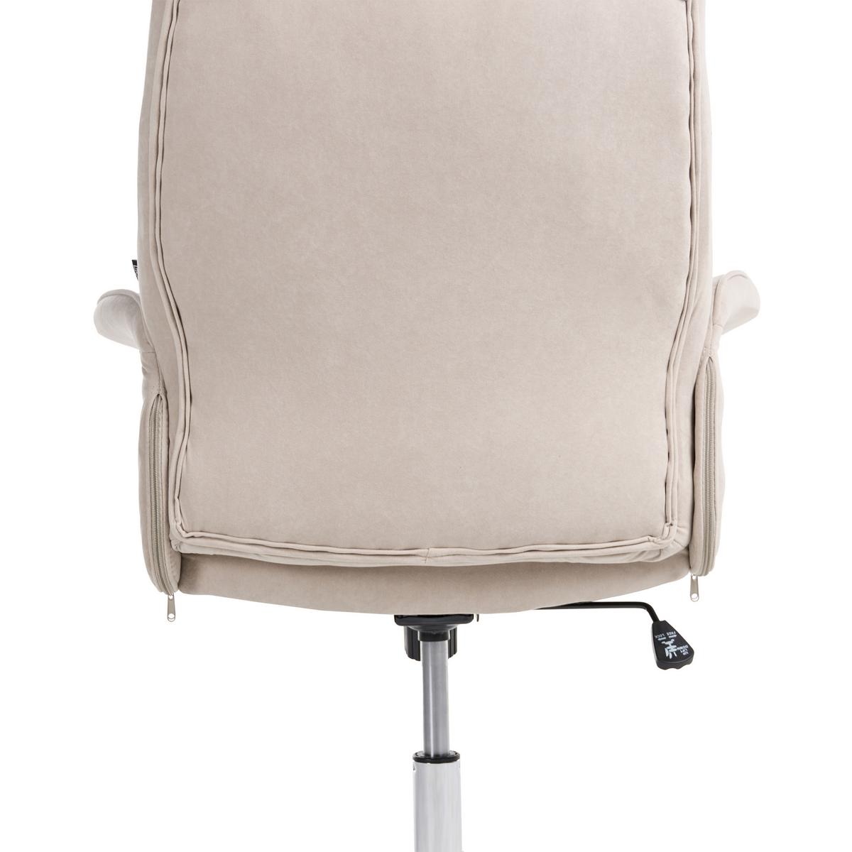 BÜROSTUHL Hellbeige Pilot - Beige/Silberfarben, Textil (72/117/72cm) - Beliani