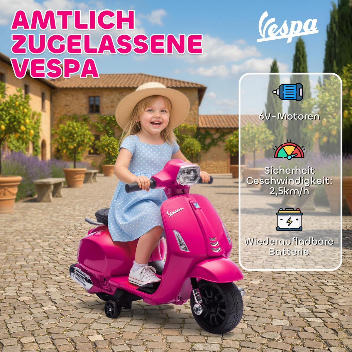 ELEKTROMOTORRAD Kunststoff Metall Rosa - Rosa, Kunststoff (71/37/52cm) - AIYAPLAY
