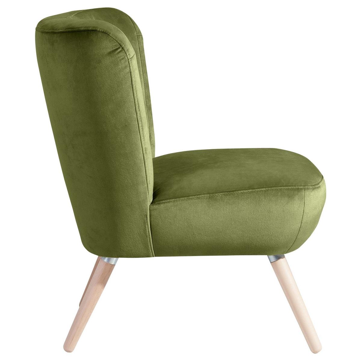 SESSEL Kassi Bezug Samtvelours Buche natur / oliv - Grün, Kunststoff (69/80/68cm) - 58aufmkessel
