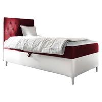 BOXBETT Filip Junior 1, Seite zum Öffnen des Bettkastens: Links - H3 - Rot/Weiß, Holz (90/200cm) - MIRJAN24