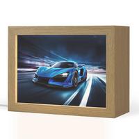 NACHTTISCHLAMPE Auto - Blau - Jungen - Kind 20x15 cm - Blau, Holzwerkstoff (8/20/15cm) - OnlyWow