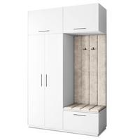 GARDEROBENSCHRANK REMA 150/240/60 cm Modern Weiß - Beige/Weiß, Holzwerkstoff (150/240/60cm) - MASSENO