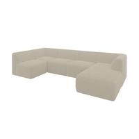 WOHNLANDSCHAFT Ottomane Rechts MOVO-L 345x180x78 cm Creme Cord - Ecru, Holzwerkstoff/Kunststoff (180/78/345cm) - ALTDECOR