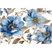 FOTOTAPETE Blumen Blätter Blau 250x175 cm - Multicolor, Papier (250/175cm) - Wallarena