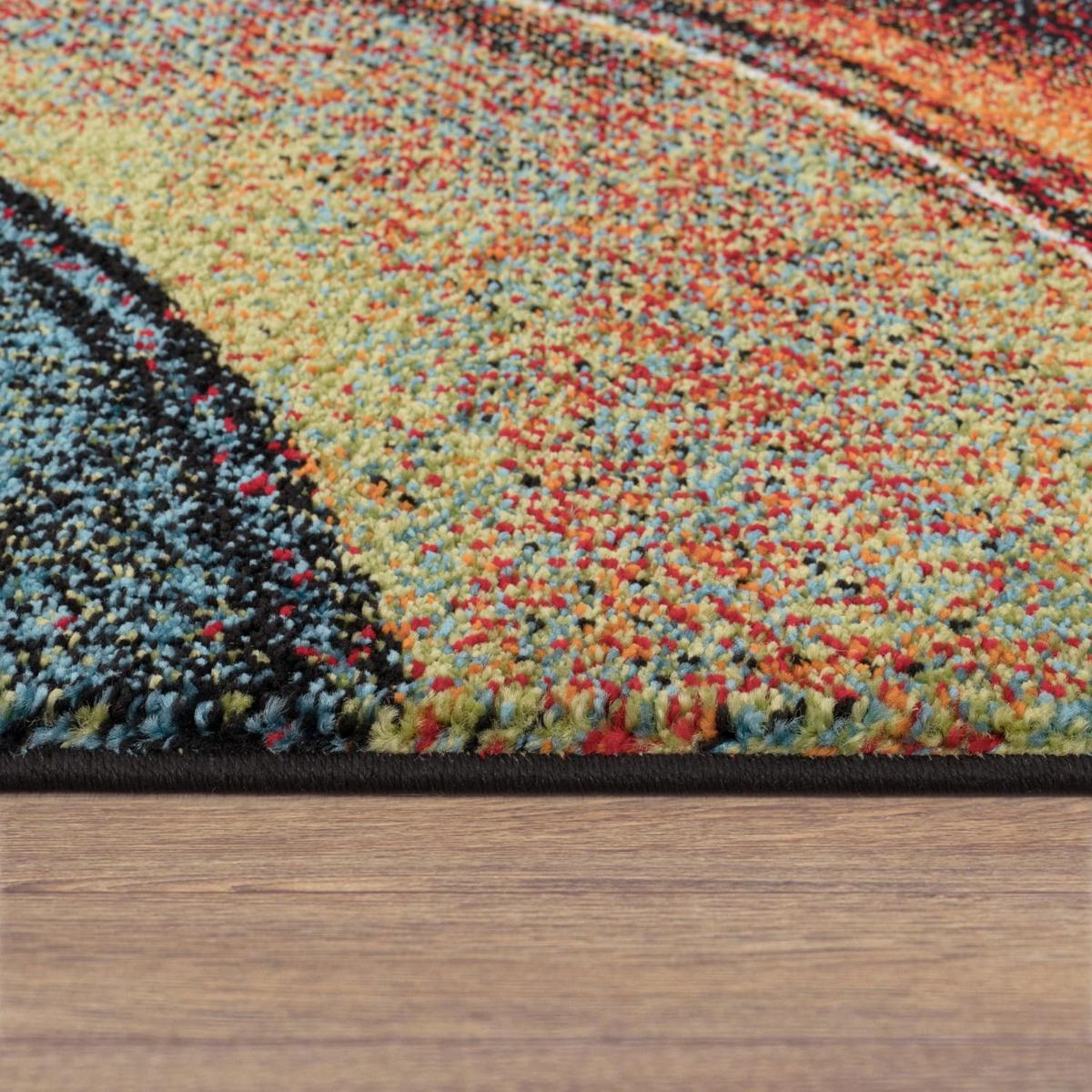 KURZFLORTEPPICH, abstrakt, Florhöhe 12 mm, Mehrfarbig, 120 x 170 cm - Multicolor, Textil (170/120cm) - KADIMA DESIGN