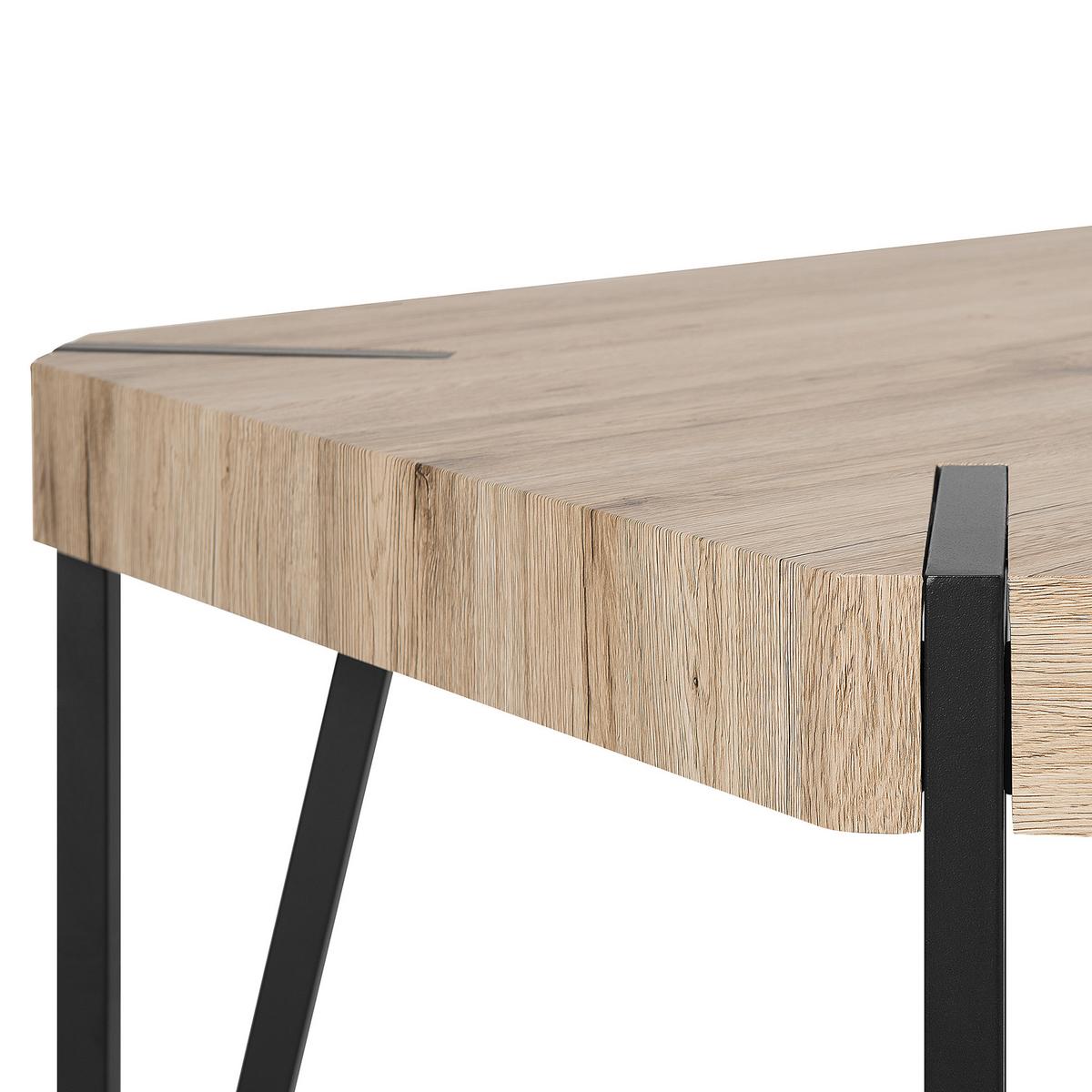 ESSTISCH 130/80/75 cm Hellbraun, Schwarz Rechteckig Cambell - Hellbraun, Holzwerkstoff (130/80/75cm) - Beliani