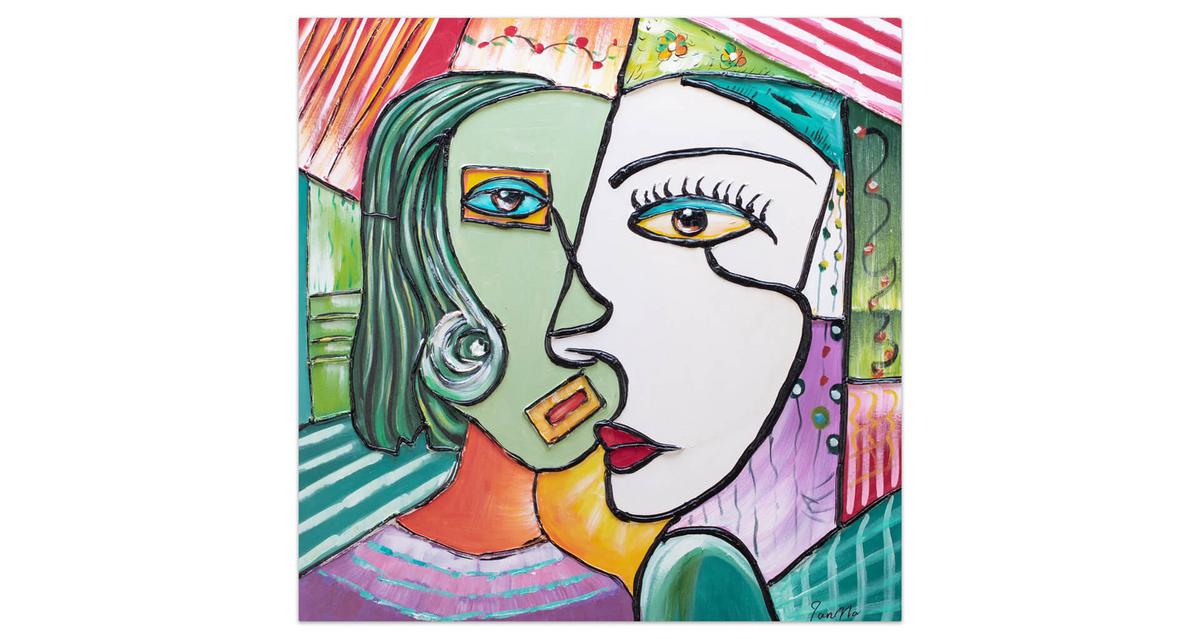 ACRYLBILD HANDGEMALT 80/80 cm - Multicolor, Holz/Textil (80/80cm) - KUNSTLOFT