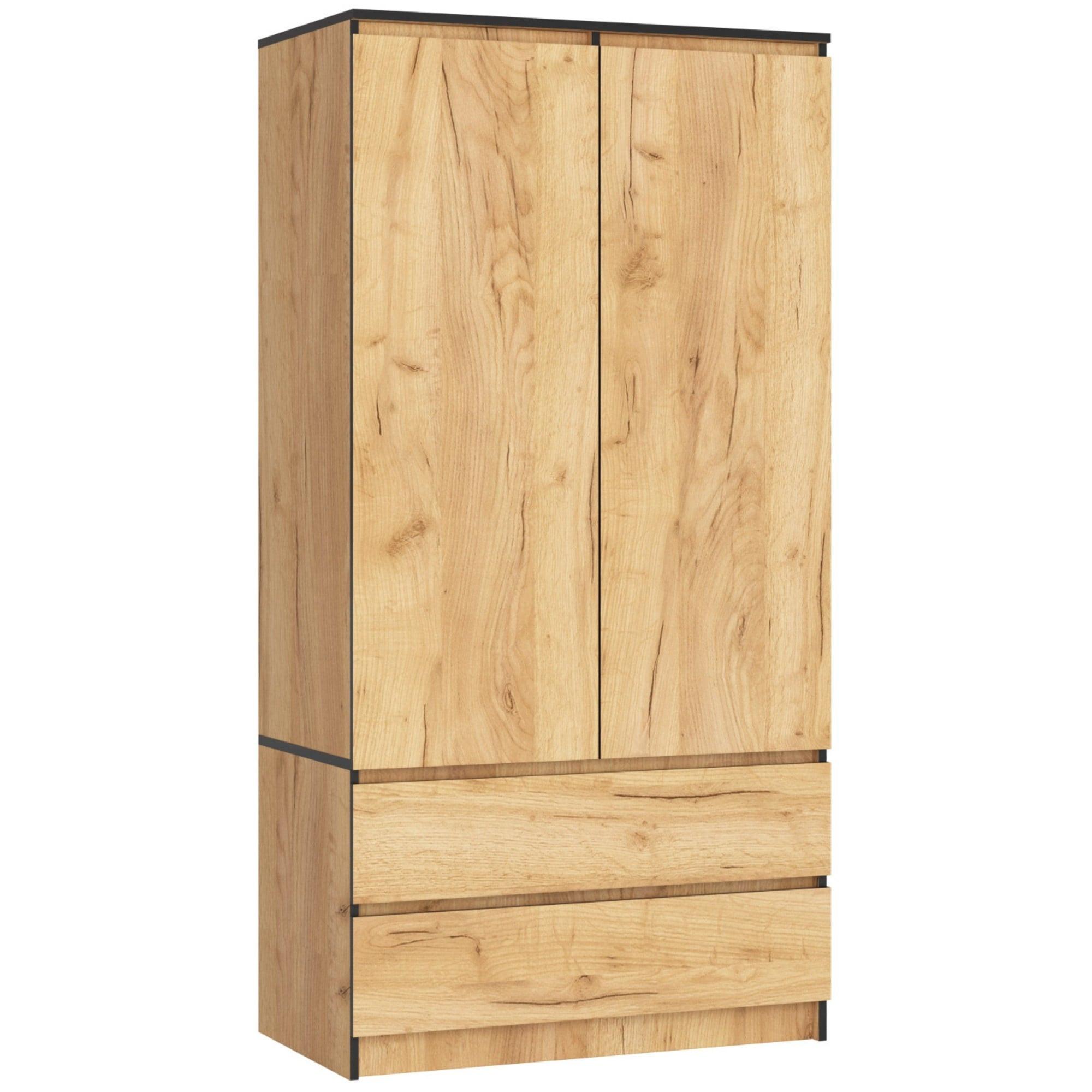KLEIDERSCHRANK Eiche Craft 180/90/51 - Eiche San Remo, Holzwerkstoff (90/180/51cm) - RAUMHIRSCH FURNITURE