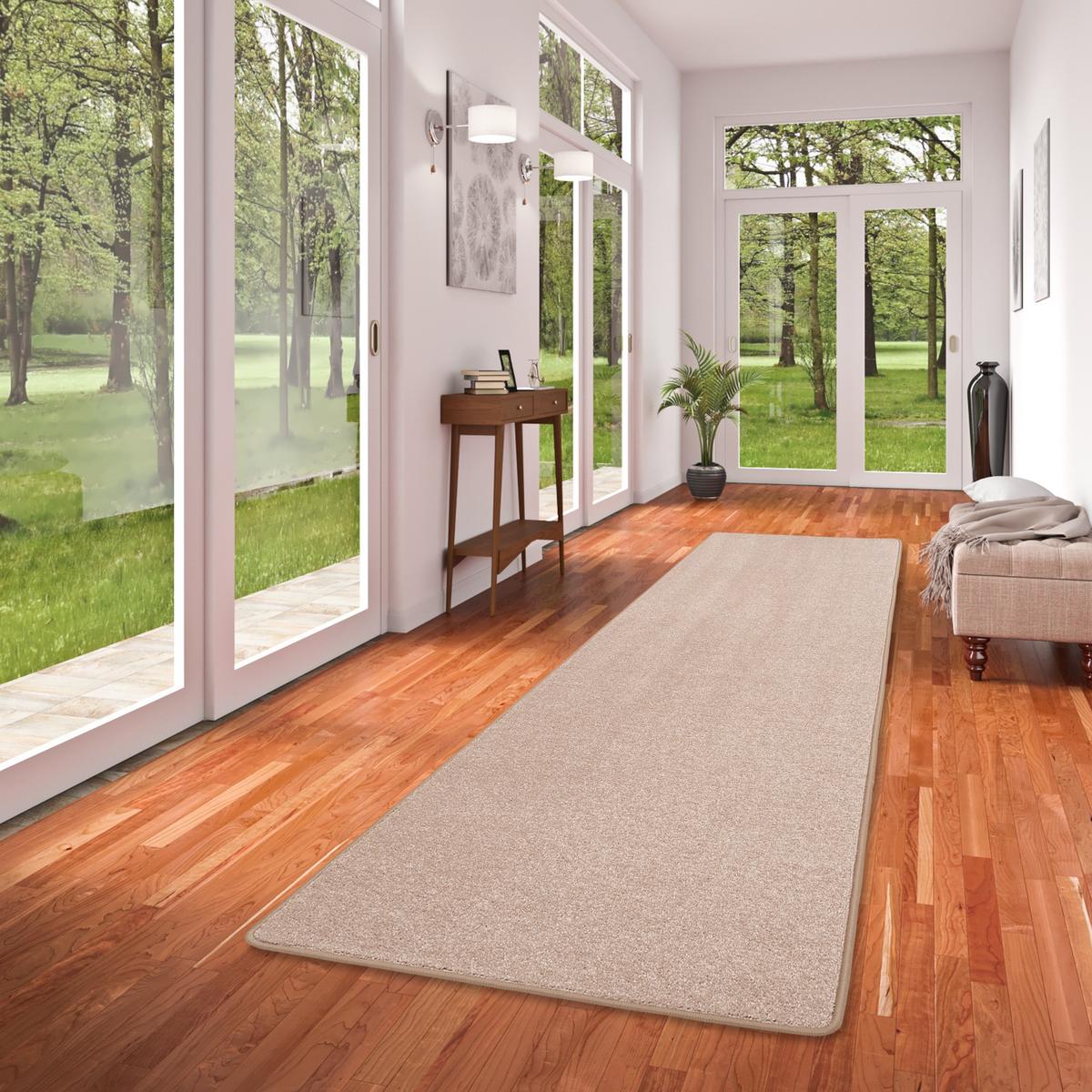 HOCHFLOR VELOURS LÄUFER TEPPICH LUNA - Beige, Textil (80/400cm) - Snapstyle