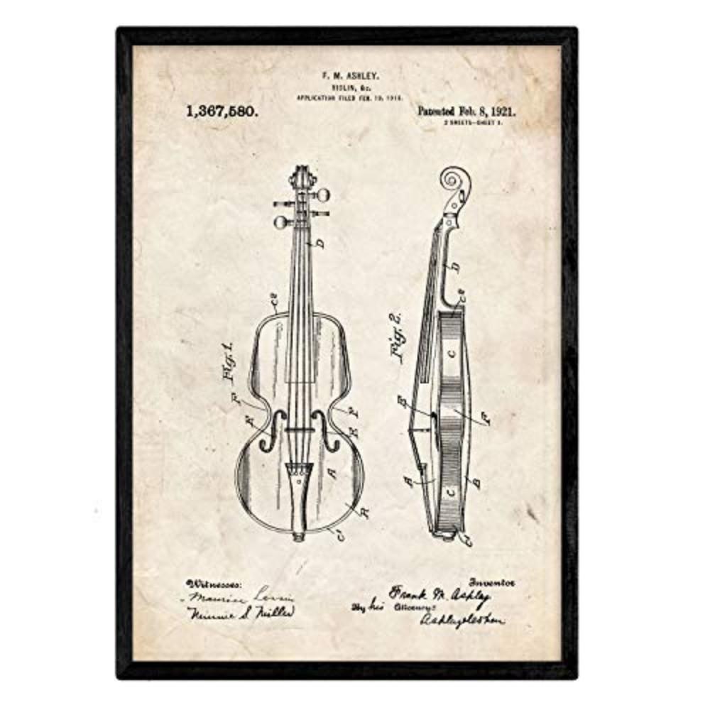 POSTER Geige Patent A3 Rahmenlos - Klar, Papier (29.7/5/42cm) - Nacnic