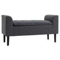 SITZBANK Polsterbank mit Stauraum belastbar bis 130 kg Leinen-Touch Dunkelgrau - Dunkelgrau, Kunststoff (44/58/116cm) - HOMCOM