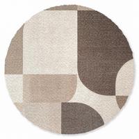 FUSSMATTE Geometrisch - Gewebte Struktur - Modern Fußabtreter 120x120 cm - Beige, Kunststoff (120/0.4cm) - MuchoWow