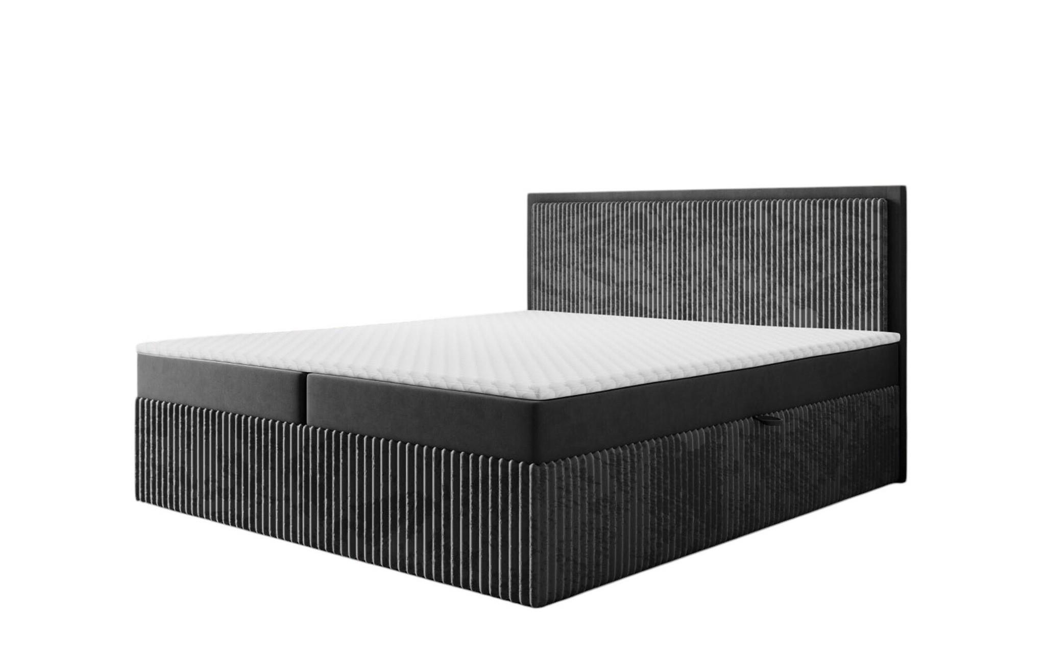 BOXBETT Hidis In Stoff Vito - Anthrazit, Holzwerkstoff/Textil (160/200cm) - Fun Möbel