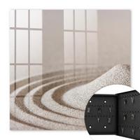 SCHLÜSSELBOX Schwarz 30x30 cm- Türöffnung nach rechts - Zen-Garten - Beige, Metall (30/30/5cm) - TULUP