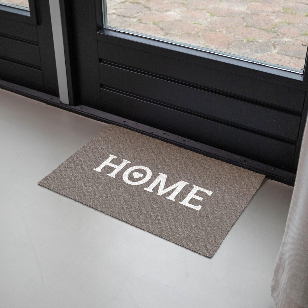 FUSSMATTE Startseite - Text - Taupe Fußabtreter 60x40 cm - Taupe, Kunststoff (60/0.4cm) - MuchoWow