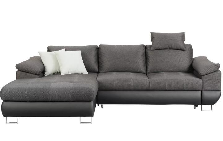 Wohnlandschaft Focus in Grau mit Bettfunktion