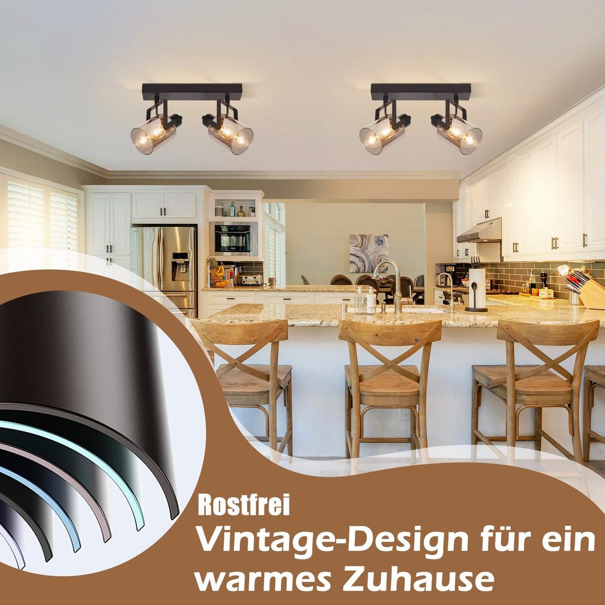 DECKENSTRAHLER Minden 2-flammig 30/9.5/18 cm - Schwarz, Metall (30/9.5/18cm) - Nettlife
