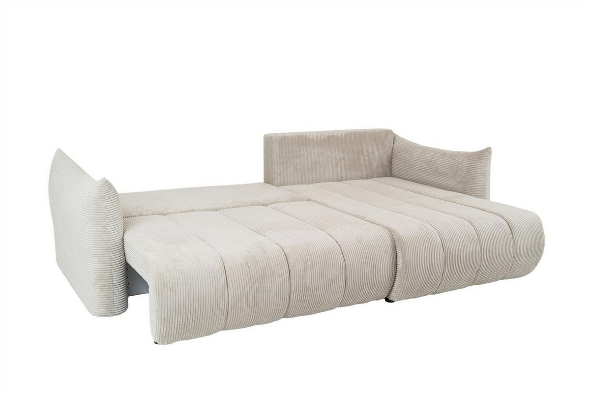 ECKSOFA Ontario Mit Schlaffunktion - Beige, Holzwerkstoff/Textil (260/154cm) - Fun Möbel