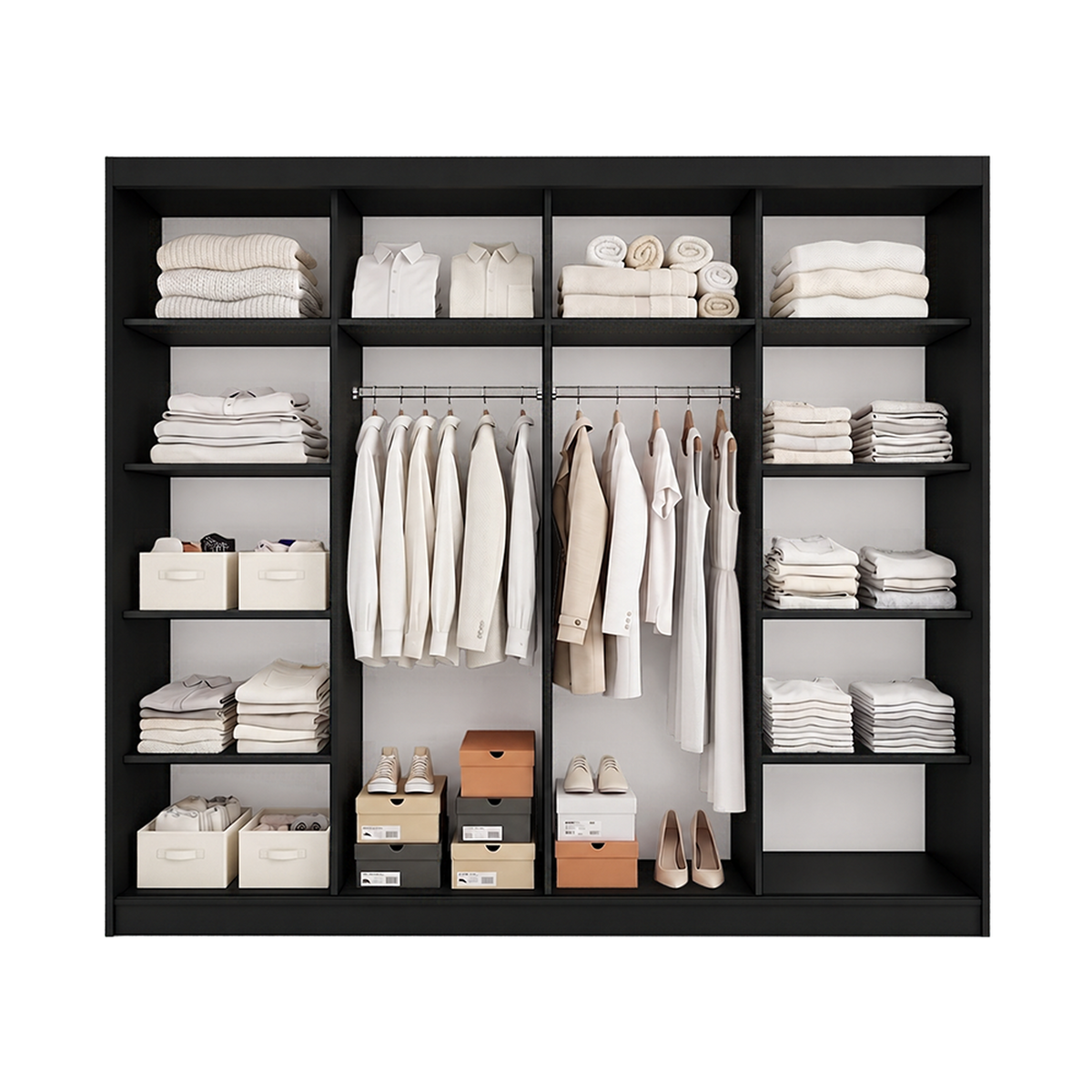KLEIDERSCHRANK Astra 233 cm, 233/218/61, 3-türig, weiß - Sonoma Eiche, Holzwerkstoff (233/218/61cm) - imoebel24