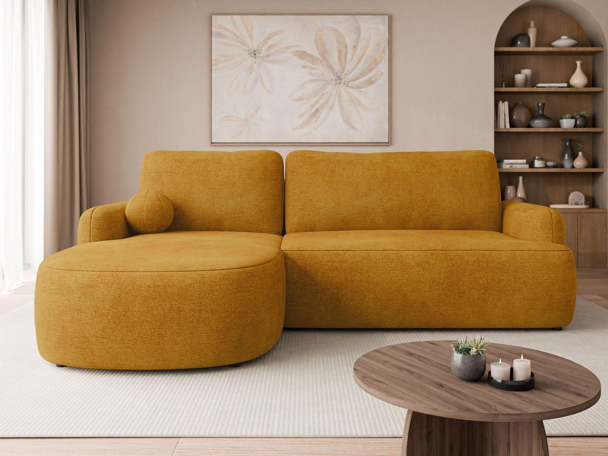 ECKSOFA Loridu, Seite: Links - Gelb/Schwarz, Holz/Kunststoff (250/174cm) - MIRJAN24