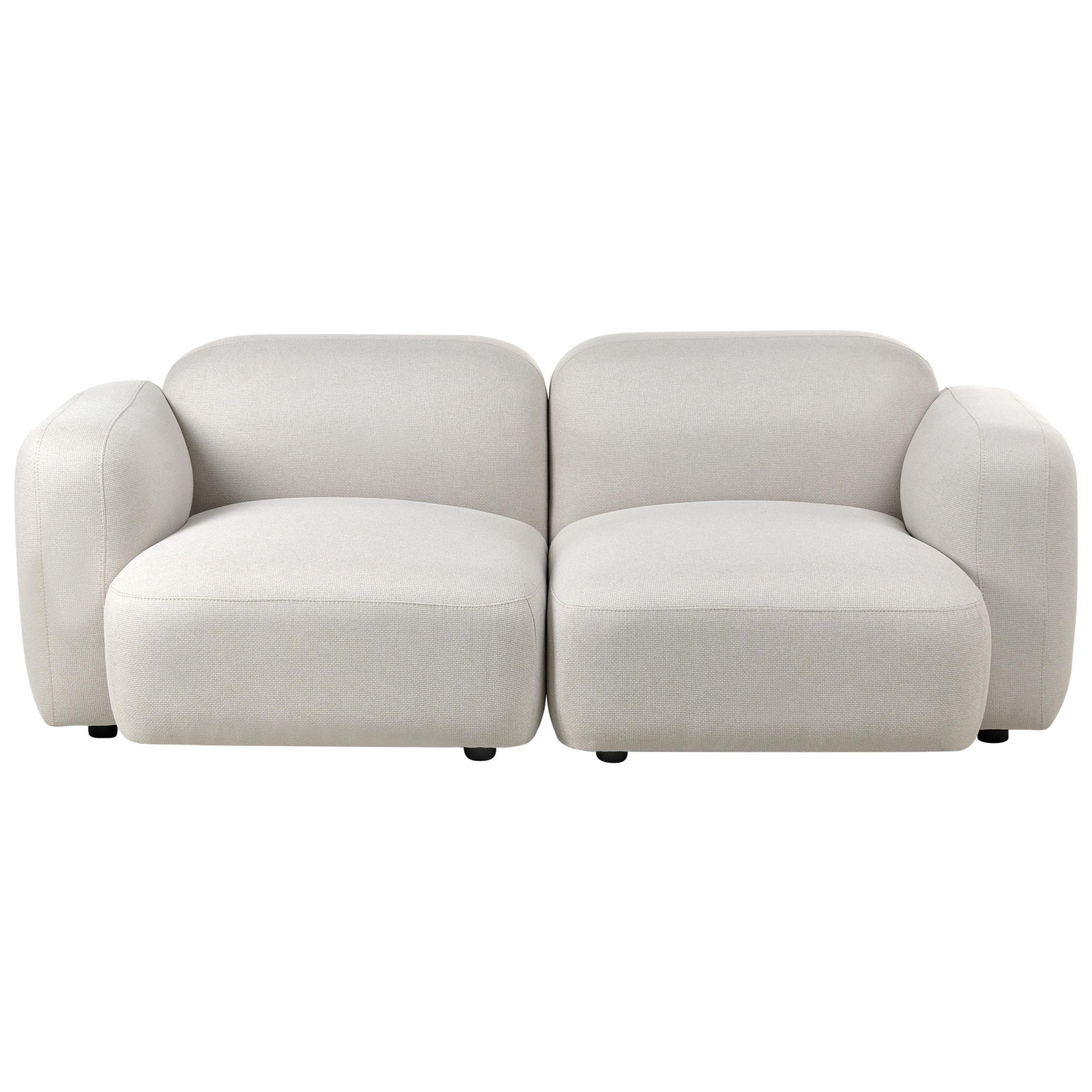 3-SITZER-SOFA Stoff Hellbeige Afoss - Beige, Textil (195/71/94cm) - Beliani
