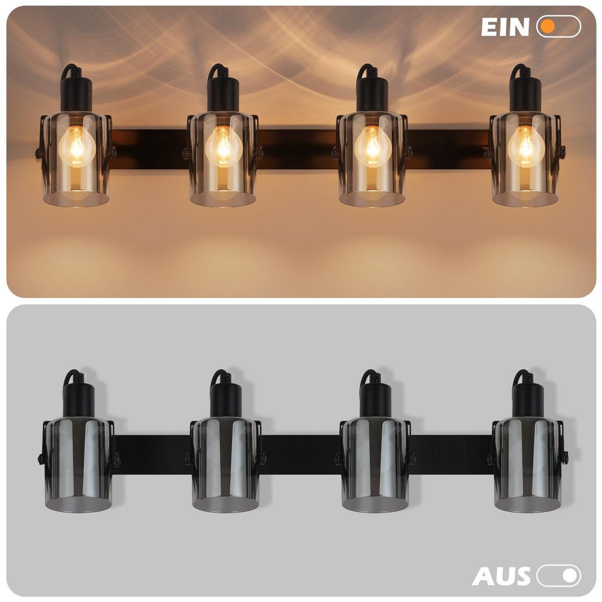 DECKENSTRAHLER Minden 4-flammig 63.5/9.5/18 cm - Schwarz, Metall (63.5/9.5/18cm) - Nettlife