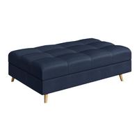 HOCKER Lorine Mikrofaser Dunkelblau - Ecru/Dunkelblau, Holz/Textil (118/40/73cm) - S-Style Möbel