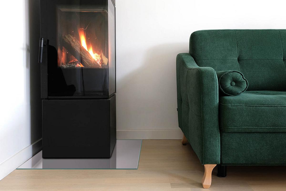 GLASPLATTE für Kamin 50x50 cm - Lila, Glas (50/50/0.4cm) - TULUP