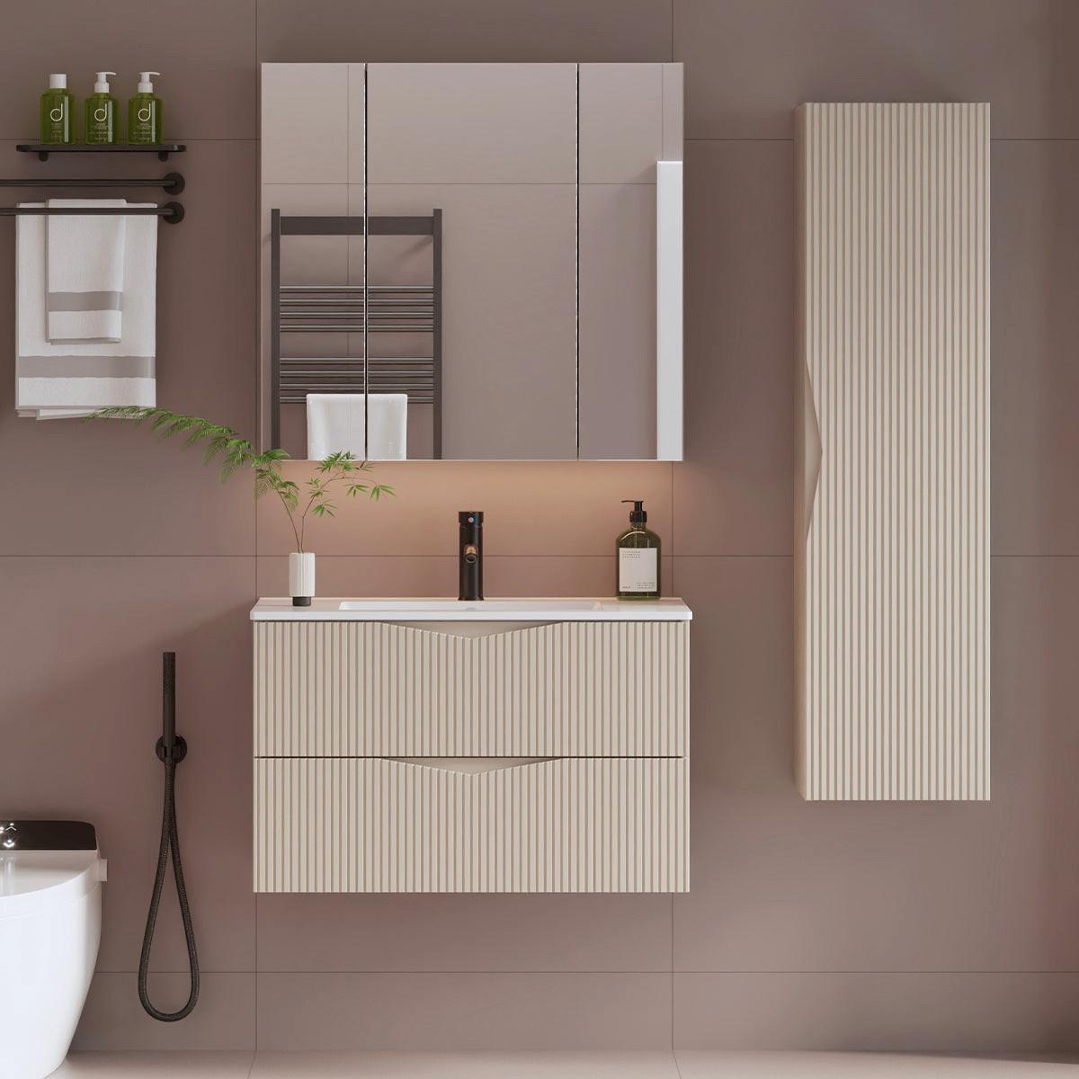 WASCHTISCHUNTERSCHRANK 80cm Tao Kaschmir - Beige, Holzwerkstoff (80/50/46.5cm) - Petits-meubles