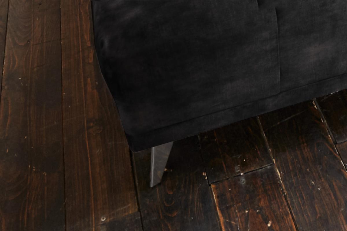 HOCKER WIOLO Anthrazit Velvet - Anthrazit/Silberfarben, Textil/Metall (110/42/110cm) - KAWOLA