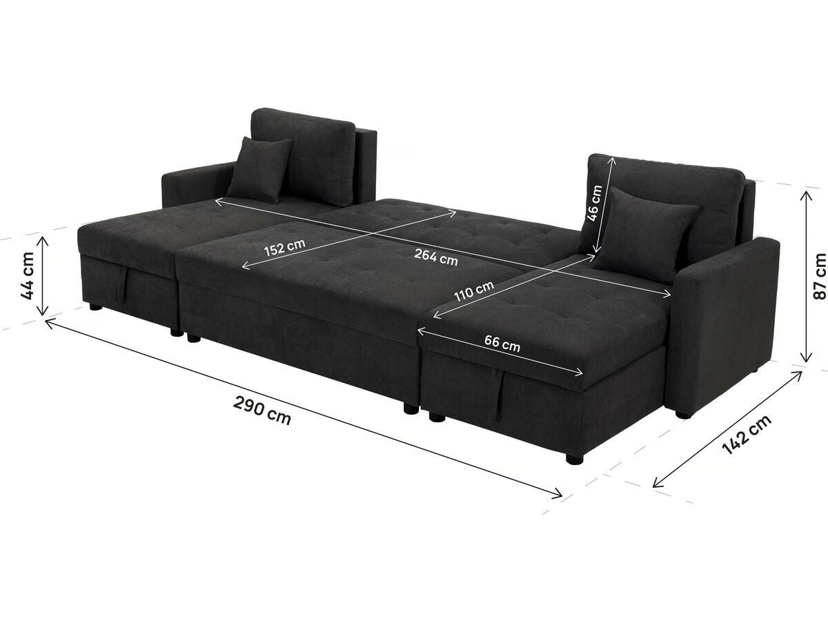 ECKSOFA antoine Grau - Dunkelgrau, Textil (140/290cm) - Habitat Garten