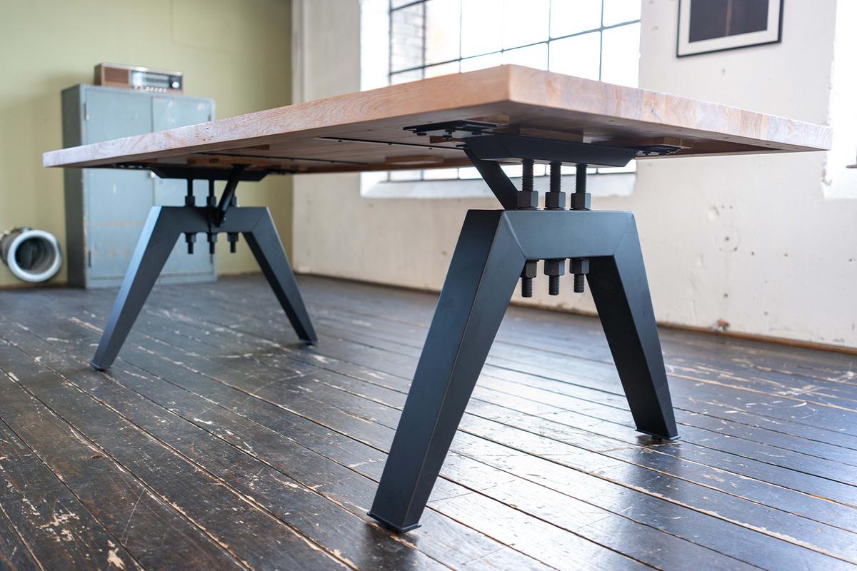 ESSTISCH MIT GERADER KANTE REY Braun Akazie - Schwarz/Braun, Holz/Metall (100/260/78cm) - KAWOLA