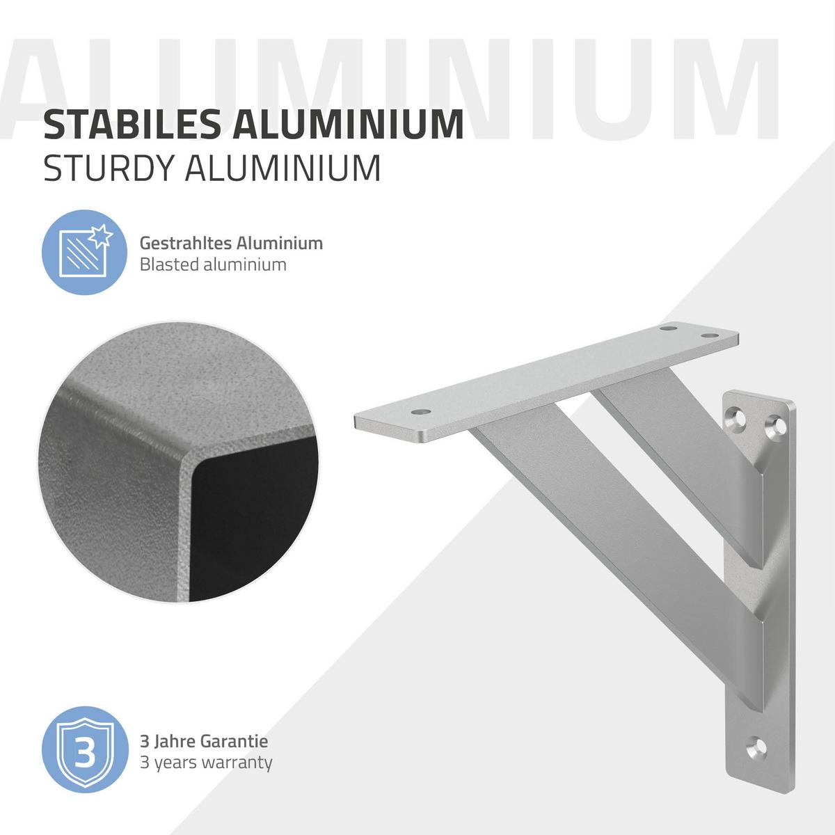 REGALHALTERUNGEN - Silberfarben, Metall (18/18/3cm) - ML-DESIGN