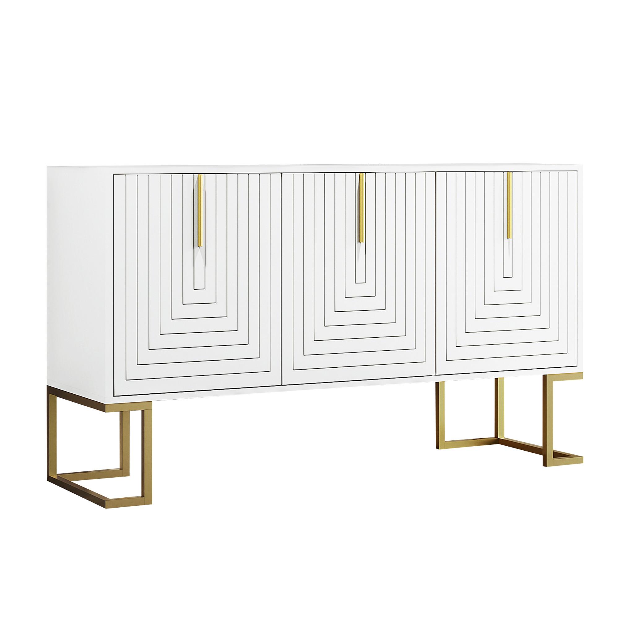 SIDEBOARD Weiß 138/40/80,5CM - Weiß, Holzwerkstoff/Metall (40/81/138cm) - Urban Meuble