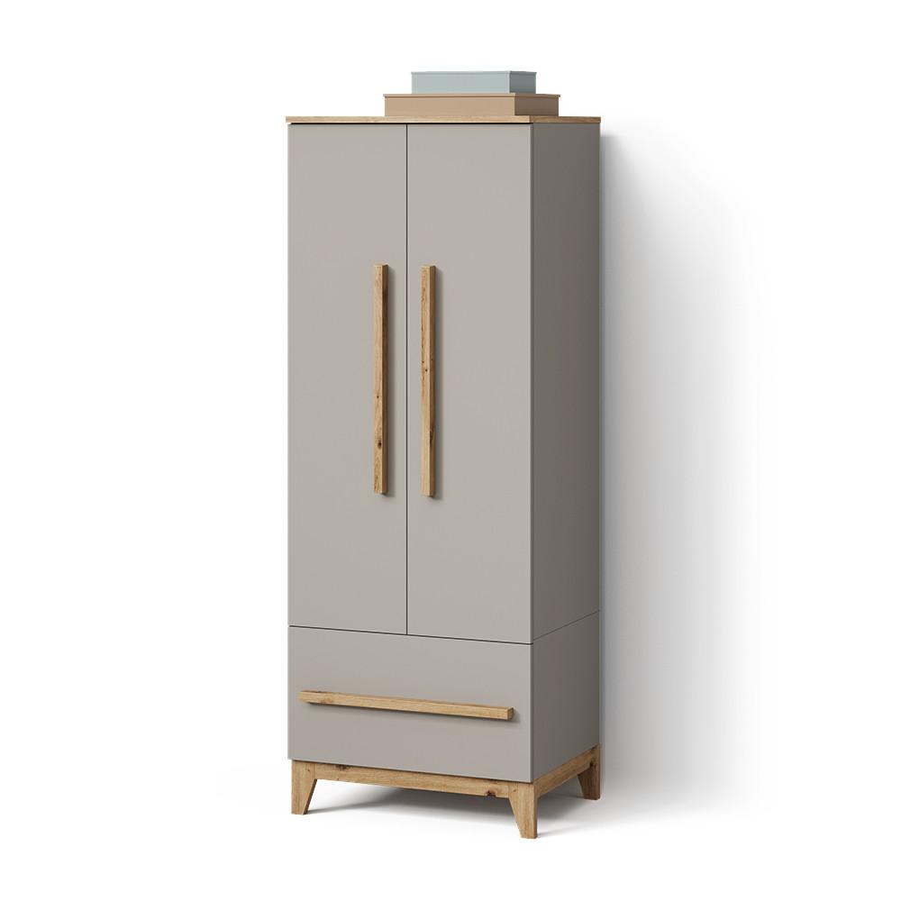KINDERKLEIDERSCHRANK Mailo Cashmere/Artisan 70 x 186.8 cm mit Sitzbank - Kaschmir/Eiche Artisan, Holzwerkstoff (70/186.8/53.4cm) - Livinity®