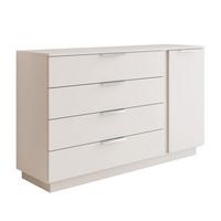 KOMMODE LINA KASCHMIR 1D4S mit LED-Beleuchtung auf Sockel Silber Chrom - Kaschmir, Holzwerkstoff (138/84/40cm) - Lookway