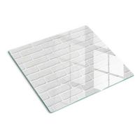 GLASPLATTE 60x52 cm Ziegelmauer - Weiß, Glas (60/0.4/52cm) - TULUP