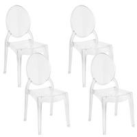 ESSZIMMERSTUHL 4er-Set Transparent Merton - Transparent, Kunststoff (55/95/55cm) - Beliani