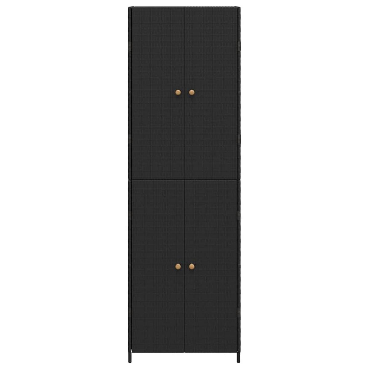 GARTENSCHRANK Howard 59/40/180 cm - Schwarz, Holzwerkstoff (59/180/40cm) - Nettlife