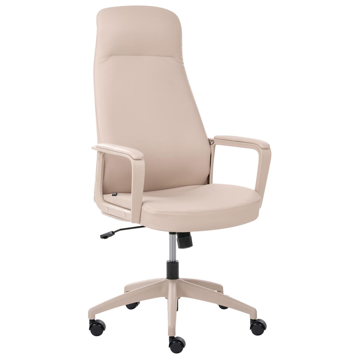 CHEFSESSEL Kunstleder Beige Ardour - Beige, Textil (68/115/68cm) - Beliani