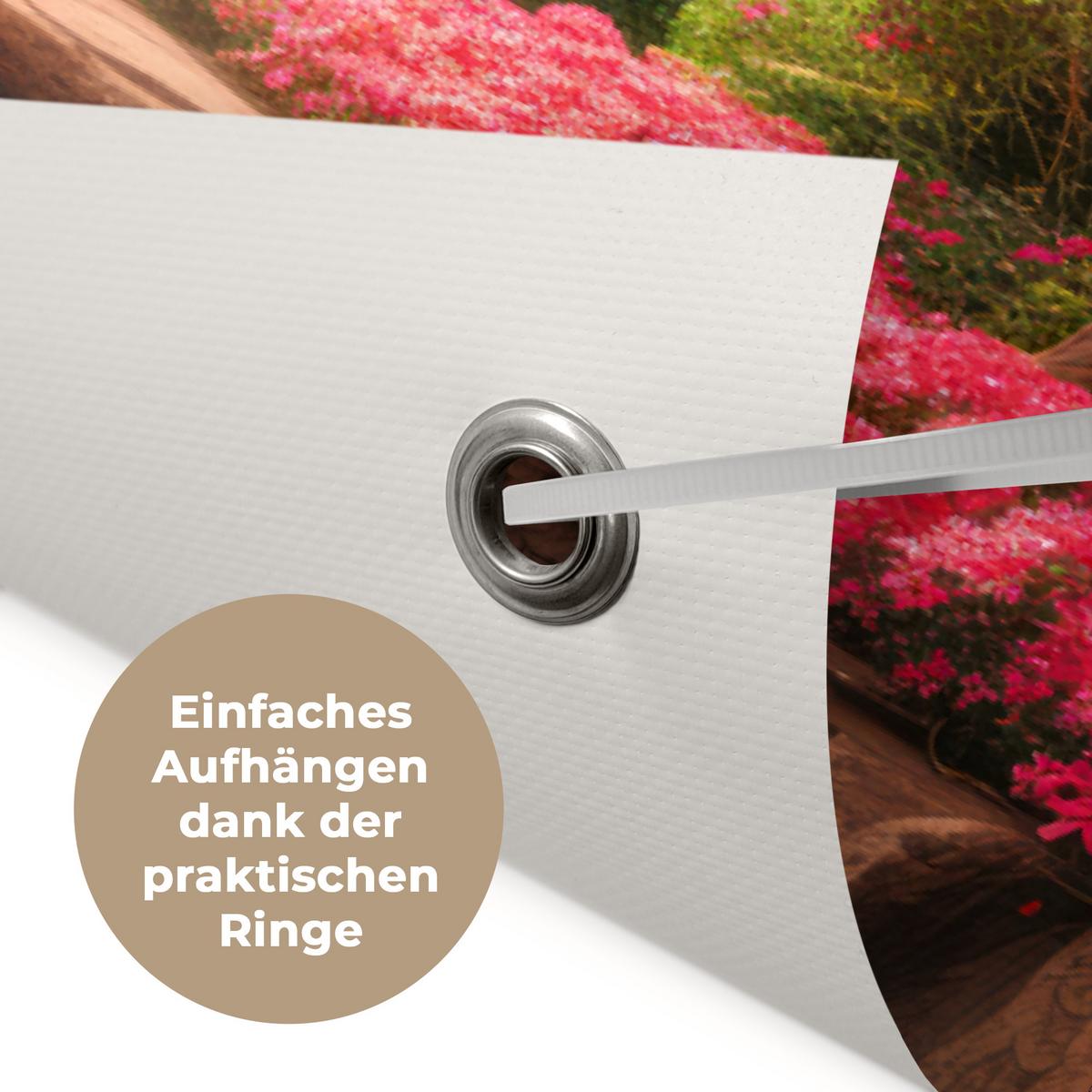 GARTENPOSTER Wasserfall - Natur - Pflanzen - Dschungel - Wasser Gartendeko 90x60 cm - Grün, Kunststoff (90/60/0.2cm) - OnlyWow