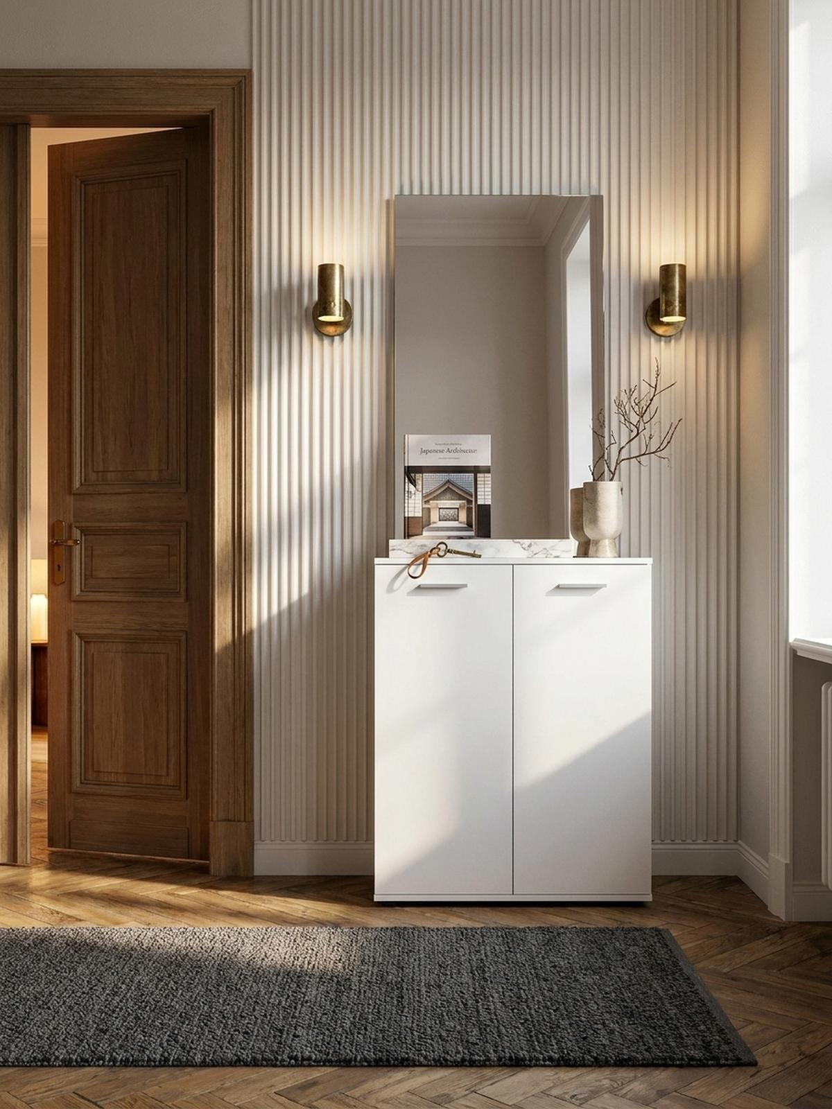 KOMMODE – Holz, mit Türen - Weiß, Holz/Kunststoff (71/104/35cm) - KADIMA DESIGN